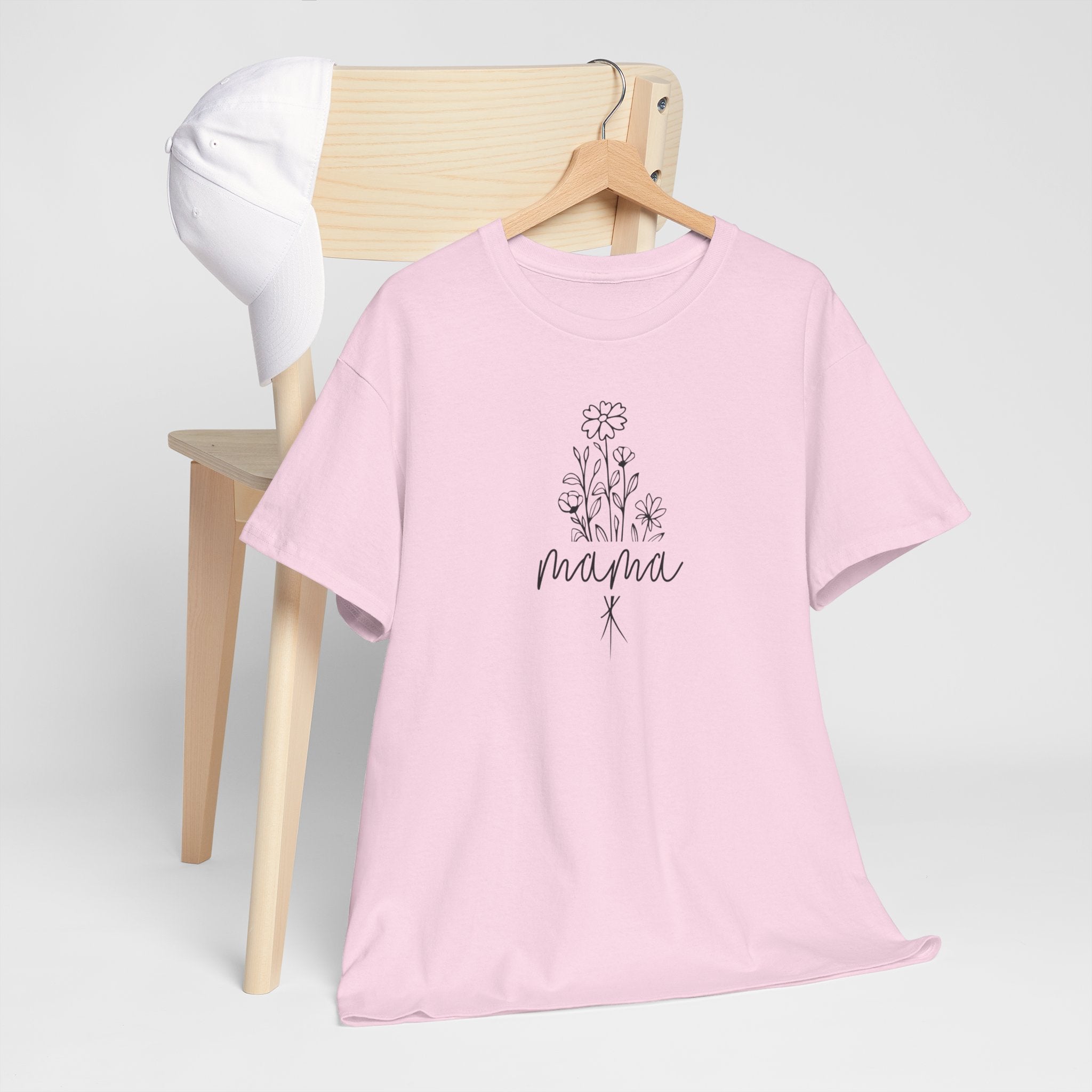 Moederdag Mama Cadeau - T-shirt - Line Art Bloem - Oversized - #23