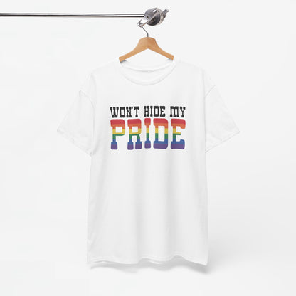 Gay Pride T-shirt - Won't Hide My Pride (zwarte tekst) - Oversized #27