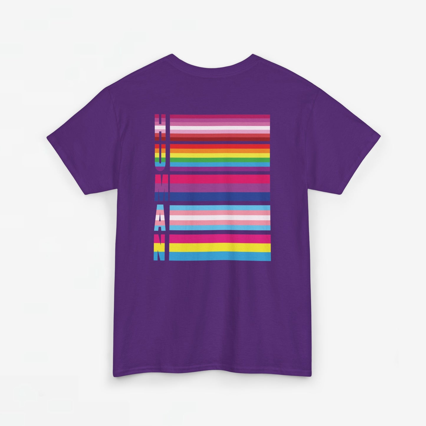 Gay Pride T-shirt - LGBTQ+ Vlag Human - Back Print - Oversized #12