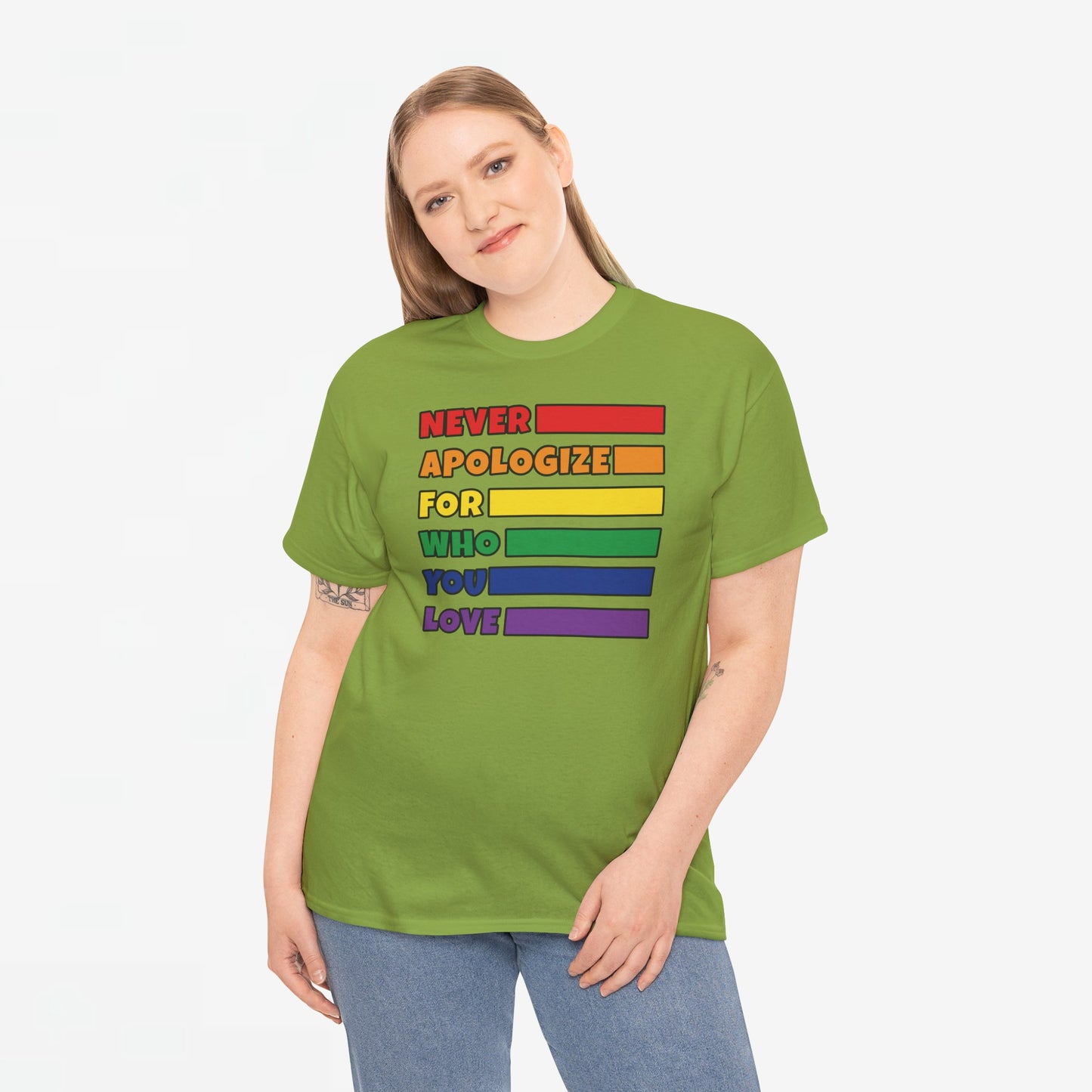 Gay Pride T-shirt - Never Apologize For Who You Love - Oversized #16