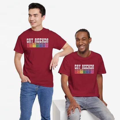 Gay Pride T-shirt - Gay Agenda (witte tekst) - Oversized #17