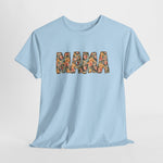 Lichtblauw oversized T-shirt met 'MAMA' opdruk over de borst