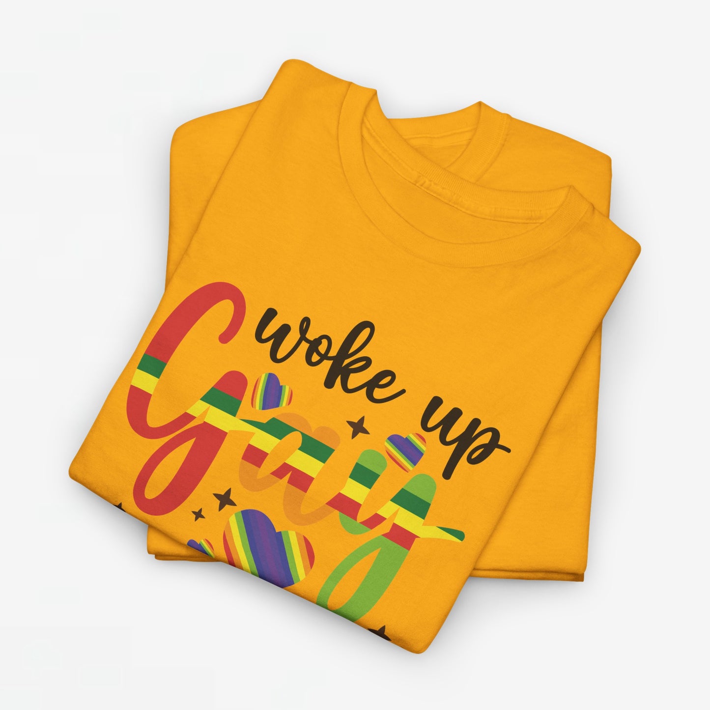 Gay Pride T-shirt - Woke Up Gay Again - Oversized #6