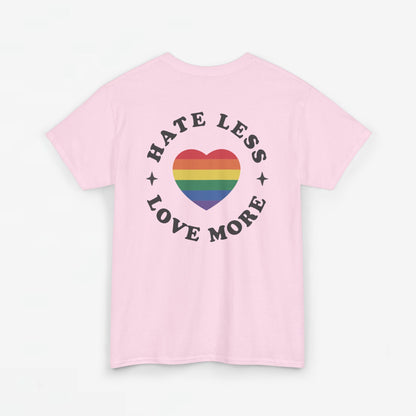 Gay Pride T-shirt - Hate Less Love More - Back Print - Oversized #13