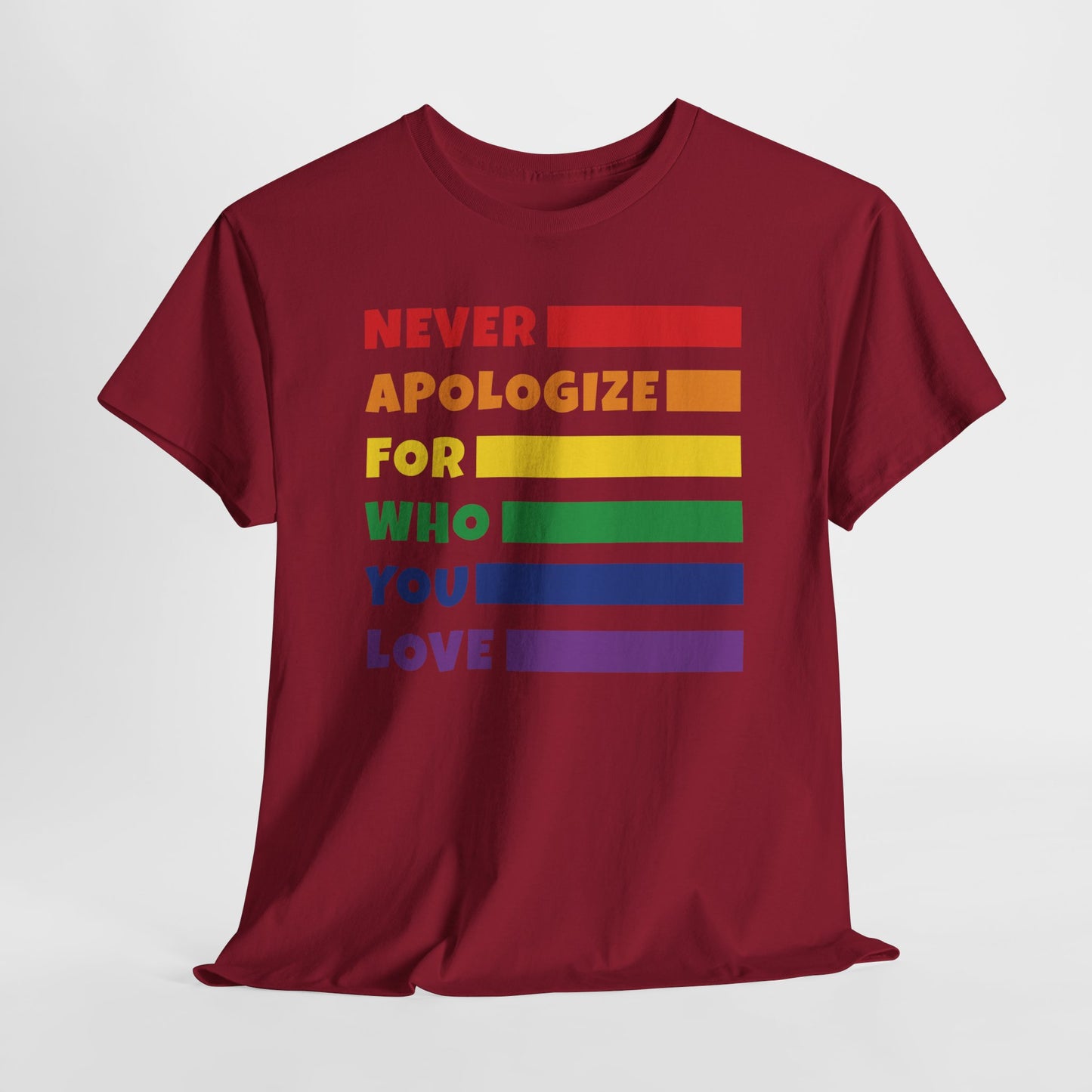 Gay Pride T-shirt - Never Apologize For Who You Love - Oversized #15