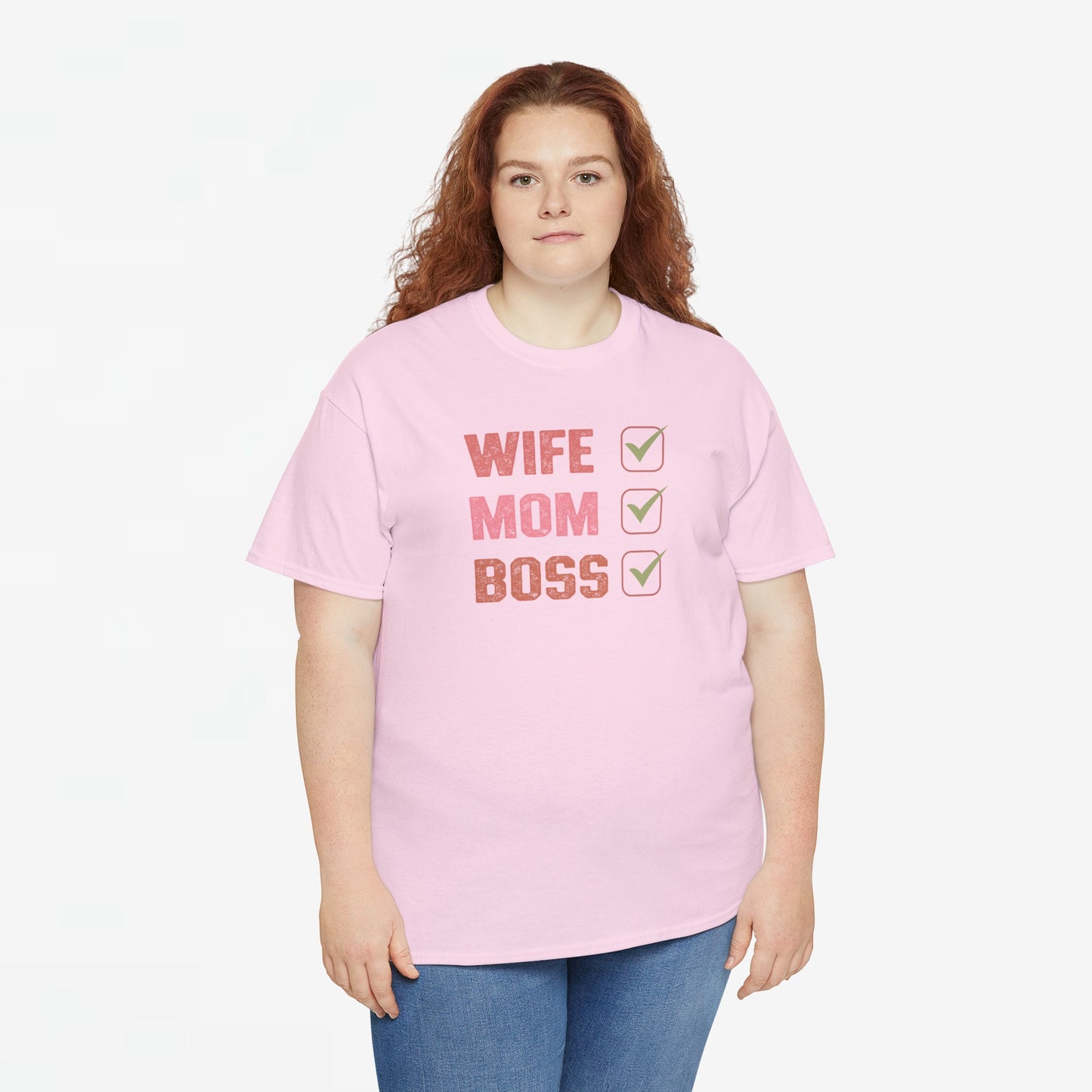 Moederdag Mama Cadeau - T-shirt - Wife Mom Boss - Oversized - #15