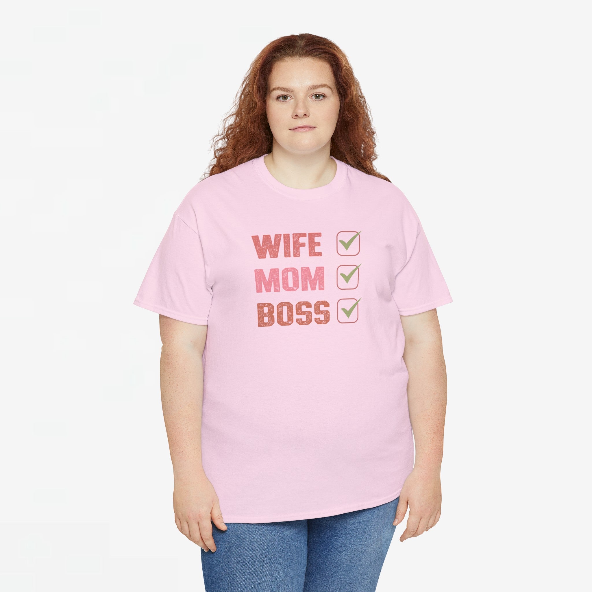 Moederdag Mama Cadeau - T-shirt - Wife Mom Boss - Oversized - #15
