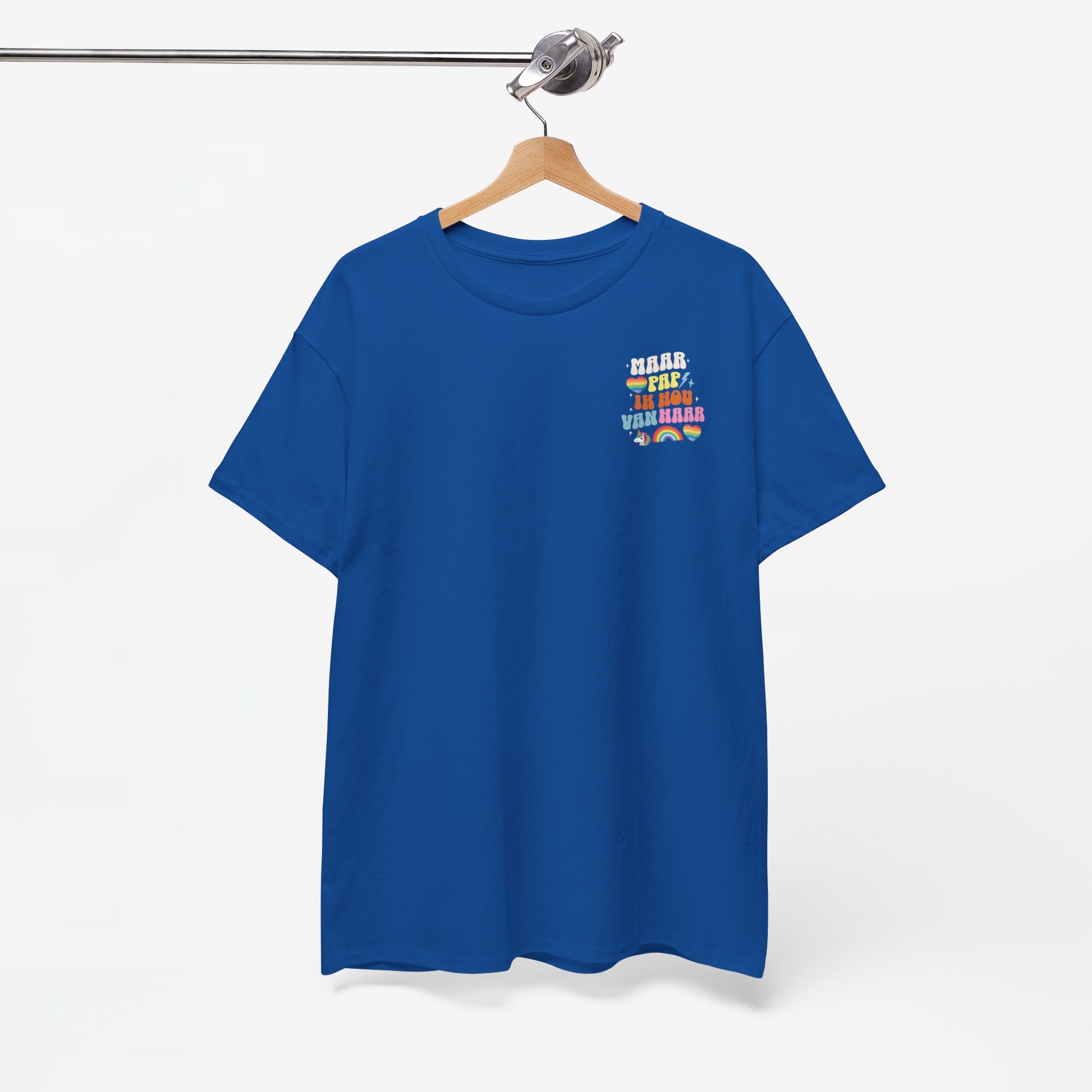 Gay Pride T-shirt - Maar Pap, Ik Hou Van Haar Eenhoorn - Back Print - Oversized Tee