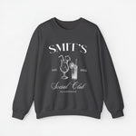 Donkergrijze sweatshirt met borstopdruk 'SMIT'S Social Club' en glazen