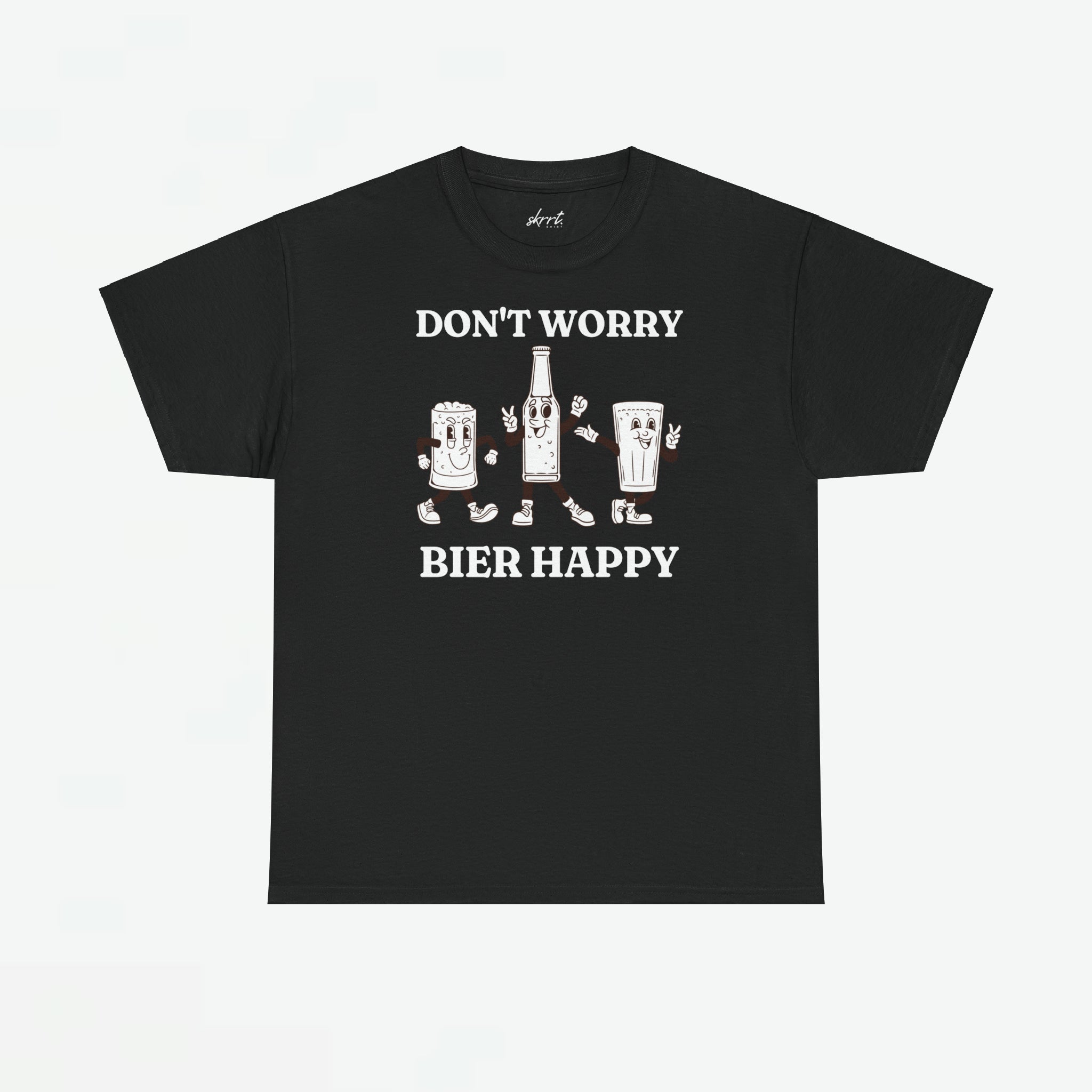 Don't Worry Bier Happy | Front Print | Koningsdag T-shirt | Retro | Oversized