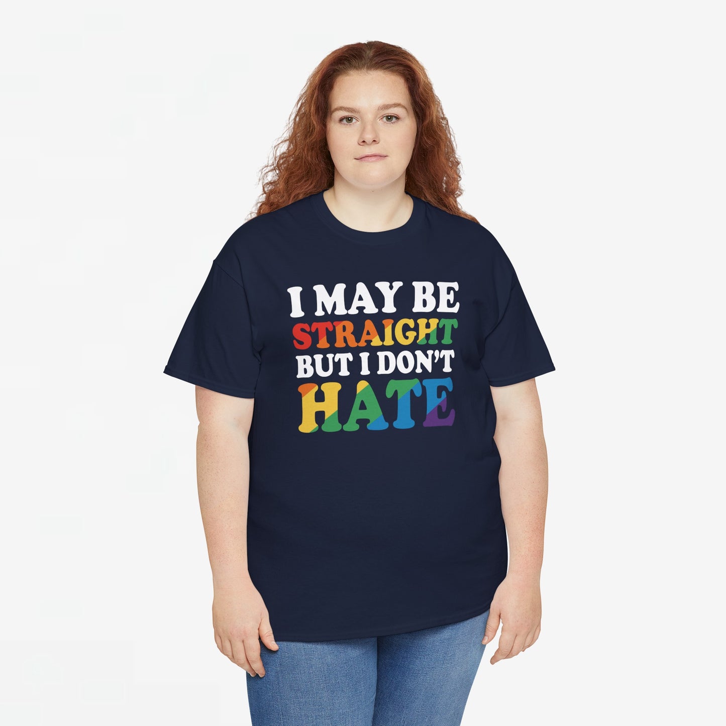 Gay Pride Support T-shirt - I may be straight but I don't hate - Oversized #8