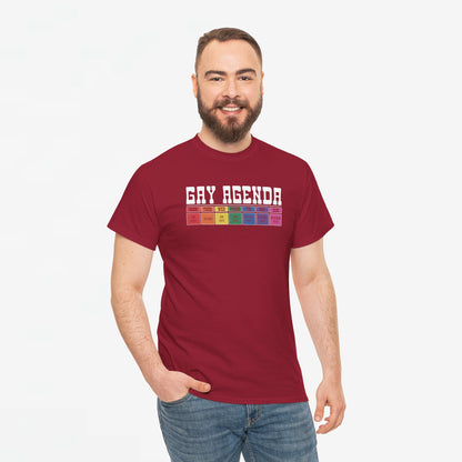 Gay Pride T-shirt - Gay Agenda (witte tekst) - Oversized #17