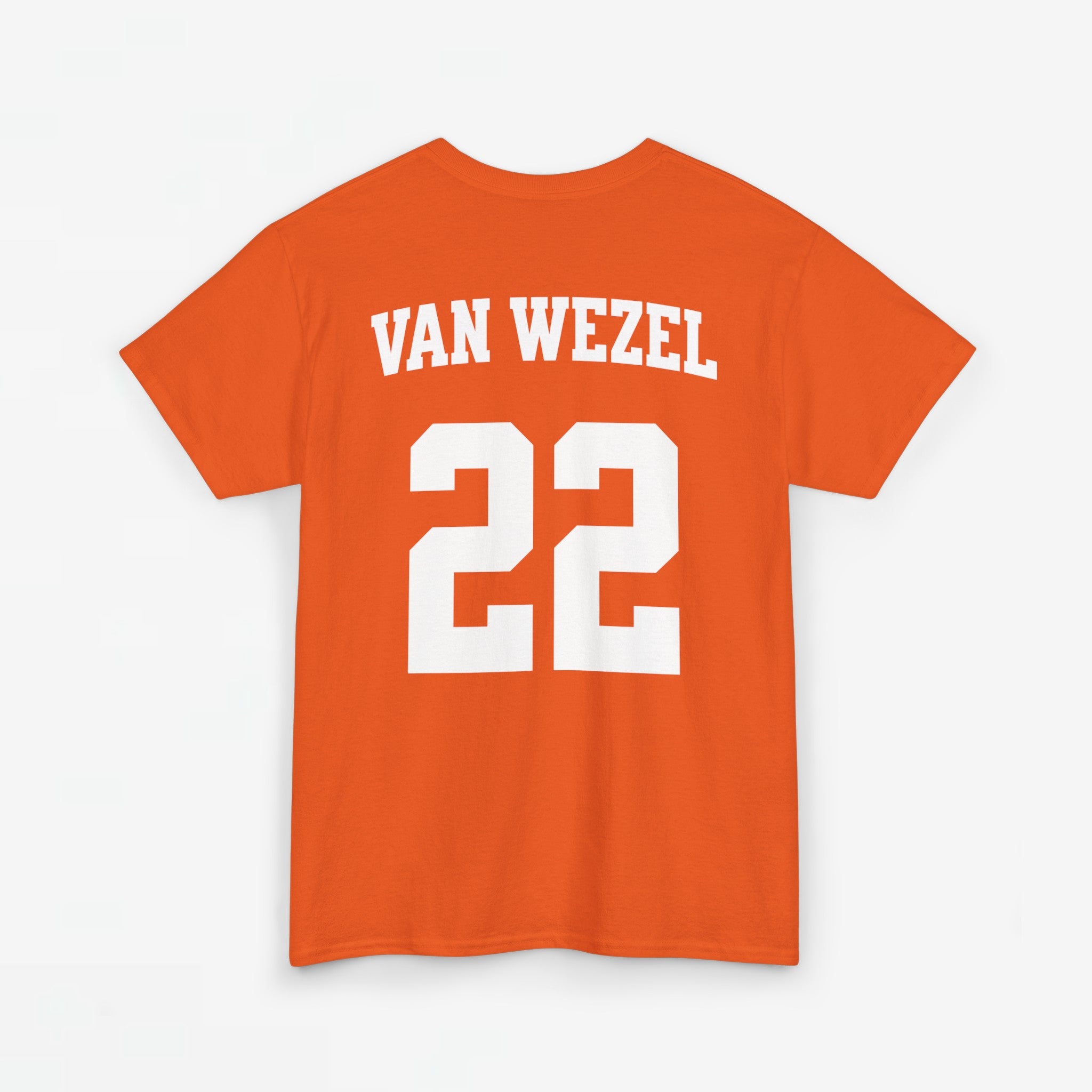 Oranje T-shirt voor EK, WK en Koningsdag - Personaliseer met Naam & Rugnummer (witte tekst)