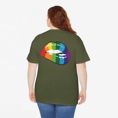 Gay Pride T-shirt - Regenboog Lippen- Back Print - Oversized #35