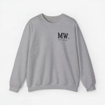 Lichtgrijze sweater met opdruk MW. EST 2024