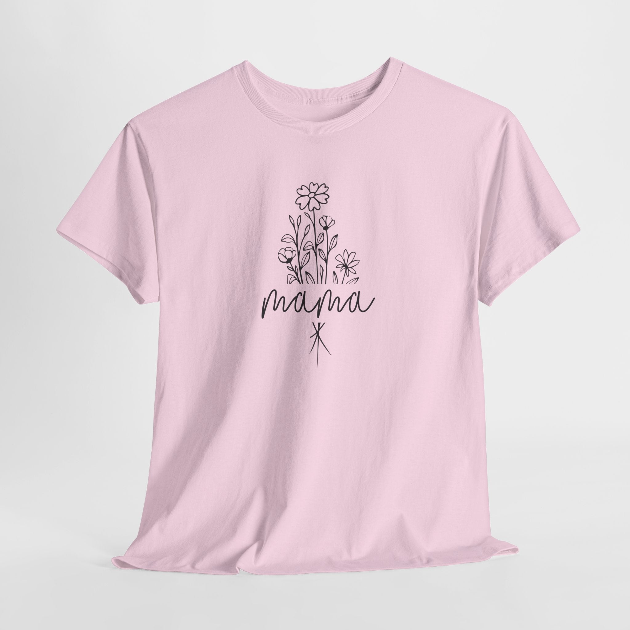 Moederdag Mama Cadeau - T-shirt - Line Art Bloem - Oversized - #23