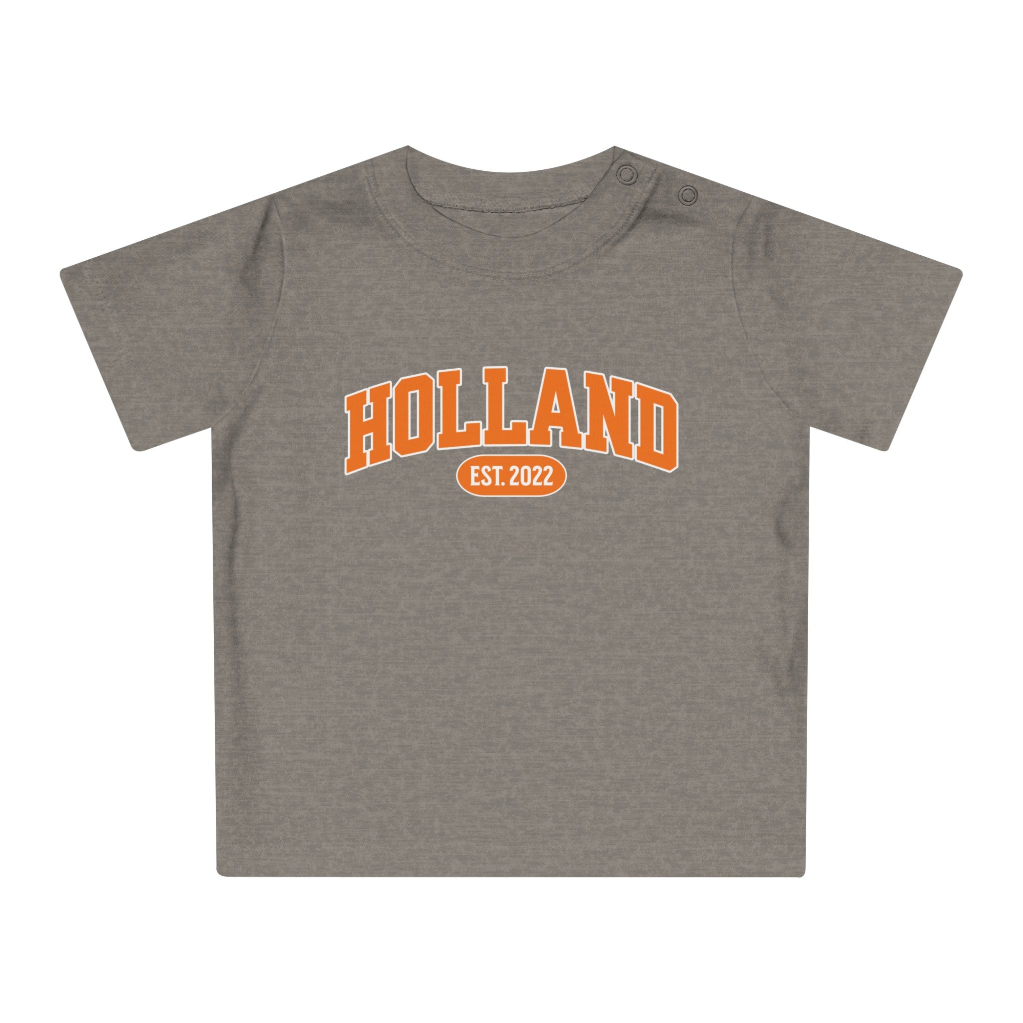 Baby T-shirt voor EK, WK en Koningsdag - Personaliseer met Naam, Jaar & Rugnummer - HOLLAND