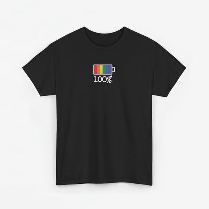 Gay Pride T-shirt - 100% Regenboog (witte tekst) - Oversized #32