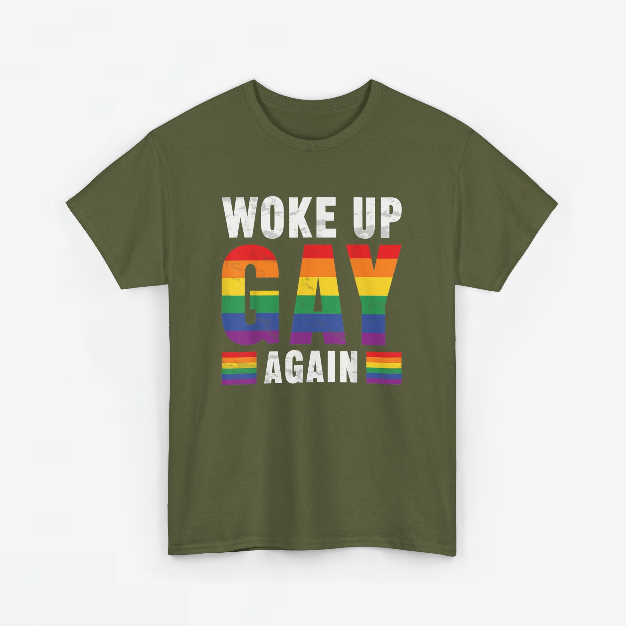 Gay Pride T-shirt - Woke Up Gay Again - Oversized #44