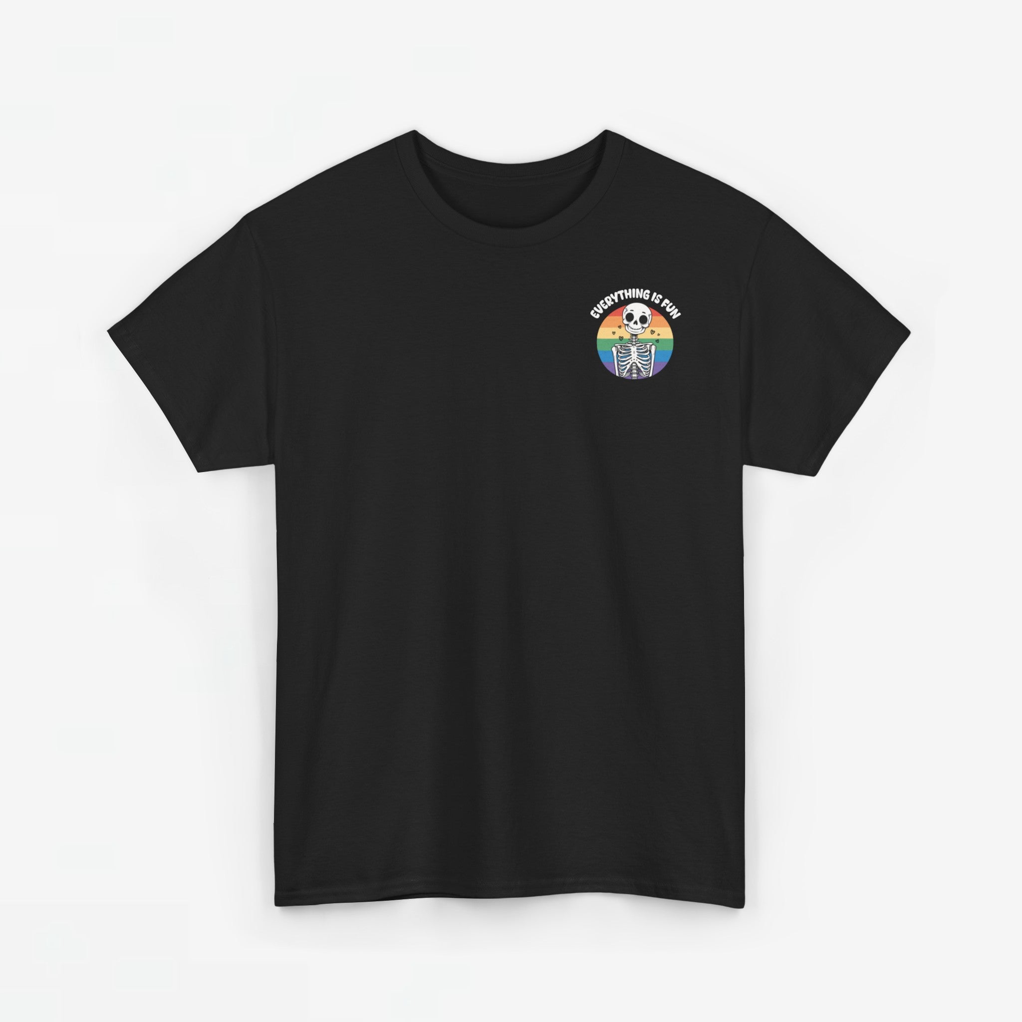 Gay Pride T-shirt - Skelet Everything is Fun - Back Print - Oversized #66