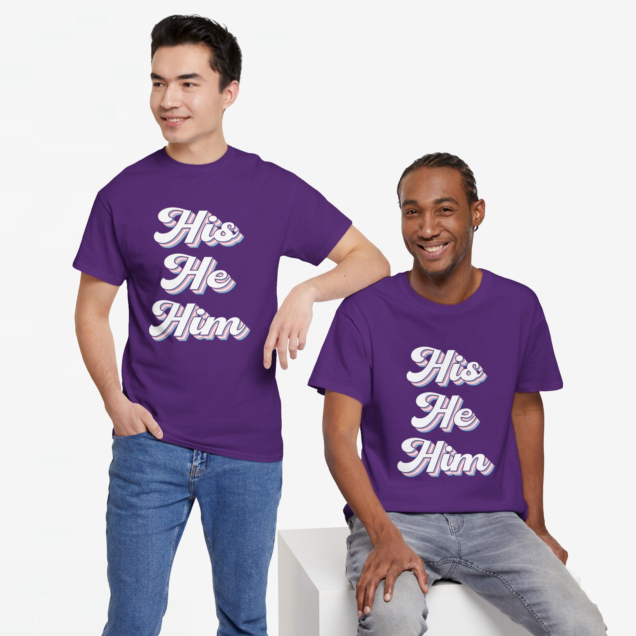 Gay Pride T-shirt - His He Him - Oversized #63