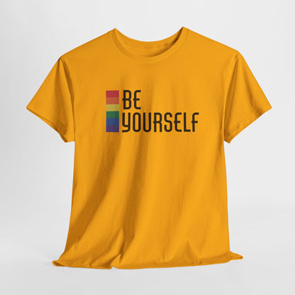 Gay Pride T-shirt - Be Yourself (zwarte tekst) - Oversized #25