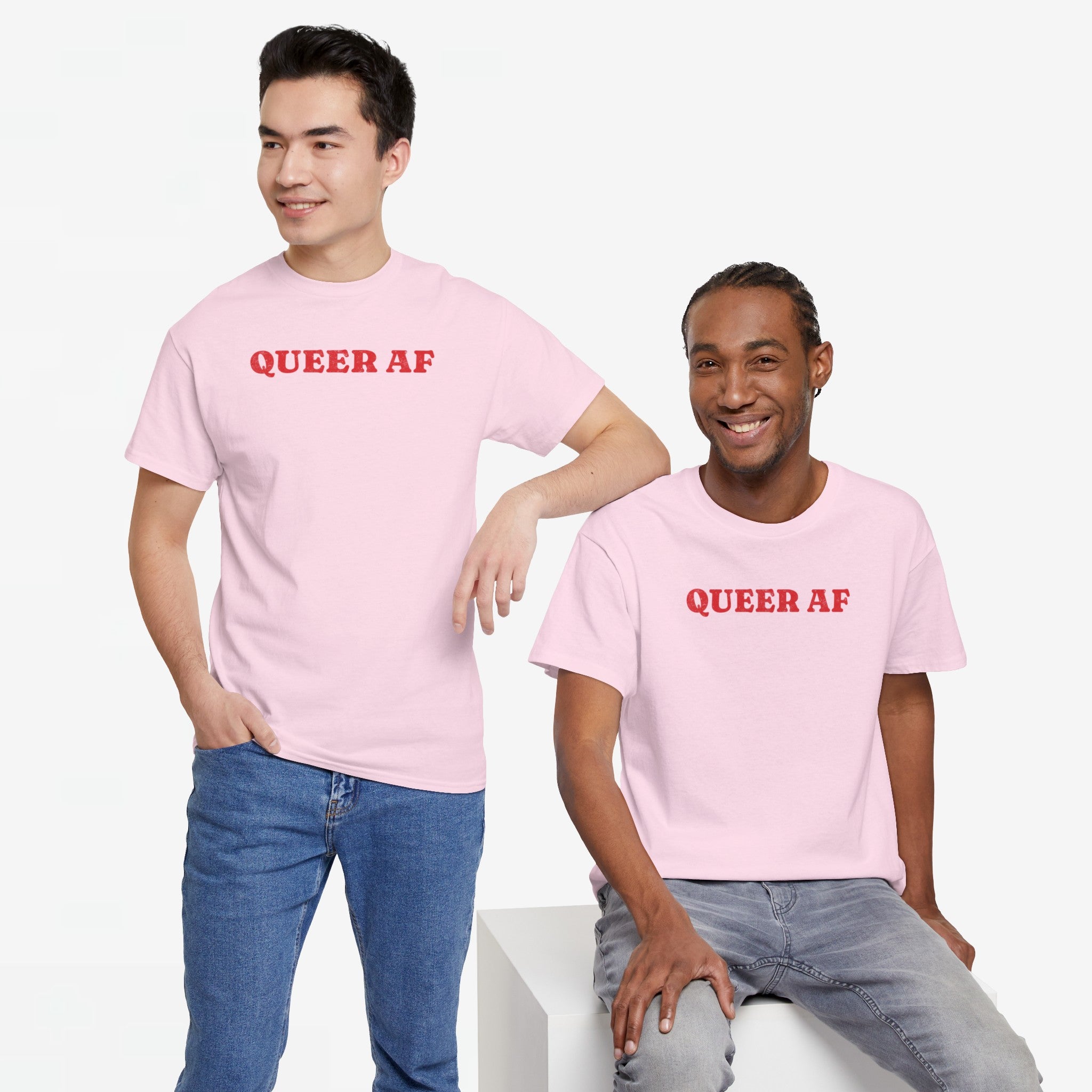Gay Pride T-shirt - Queer AF - Oversized Tee