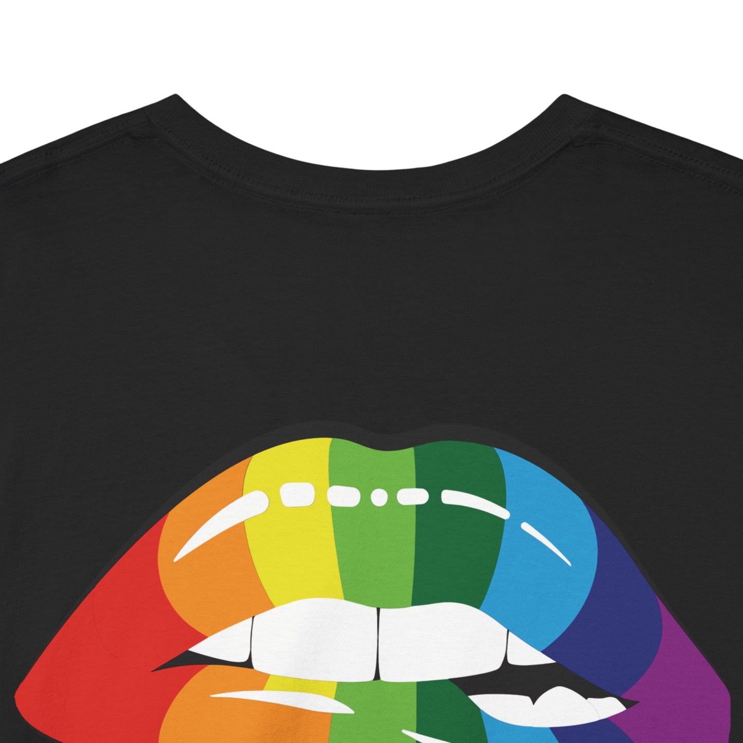 Gay Pride T-shirt - Regenboog Lippen- Back Print - Oversized #35