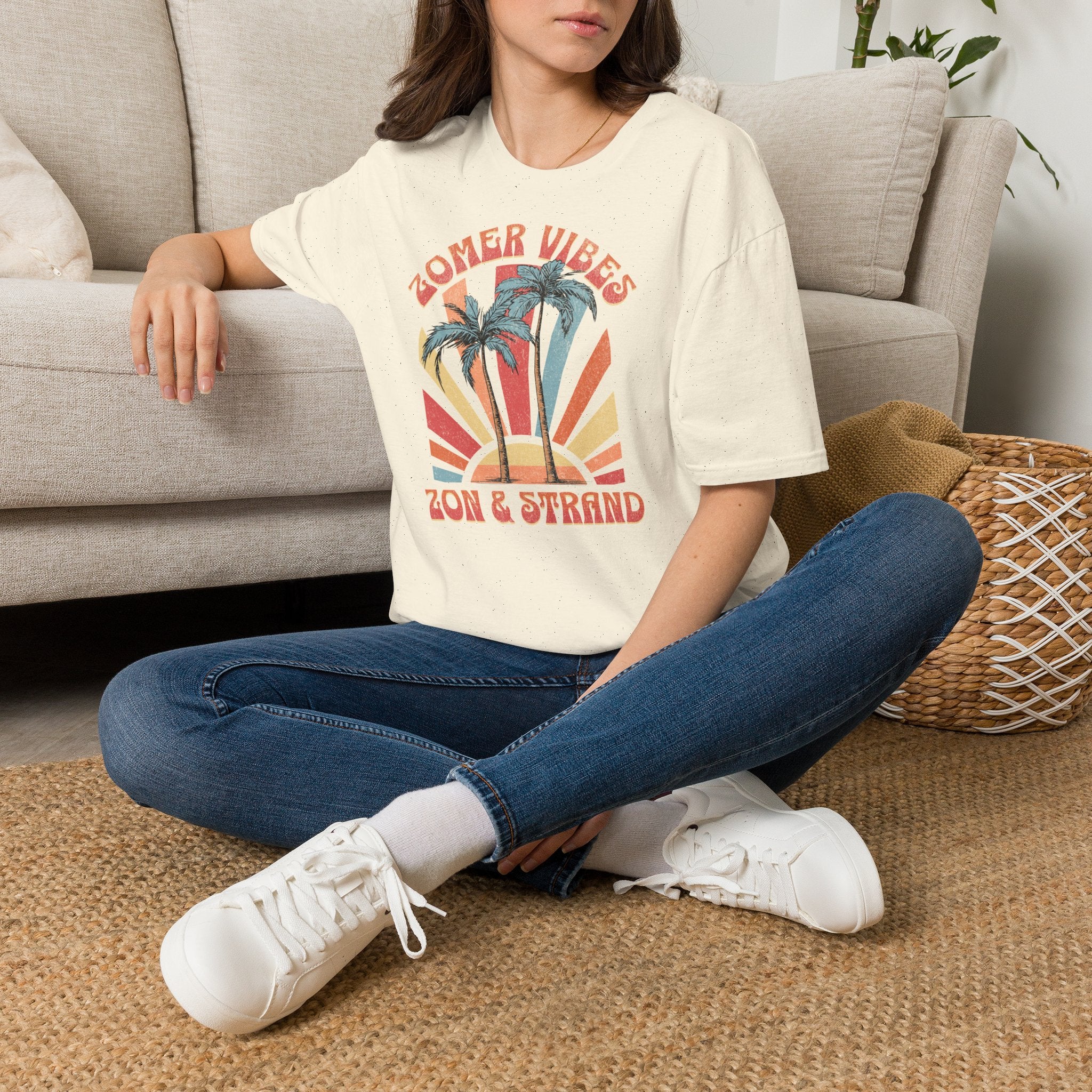Dames Zomer T-shirt met print - Zomer Vibes Zon & Strand | SkrrtShirt