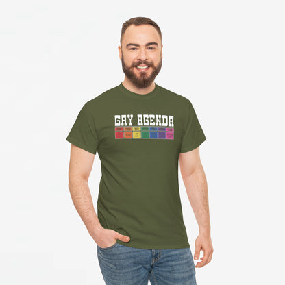 Gay Pride T-shirt - Gay Agenda (witte tekst) - Oversized #17