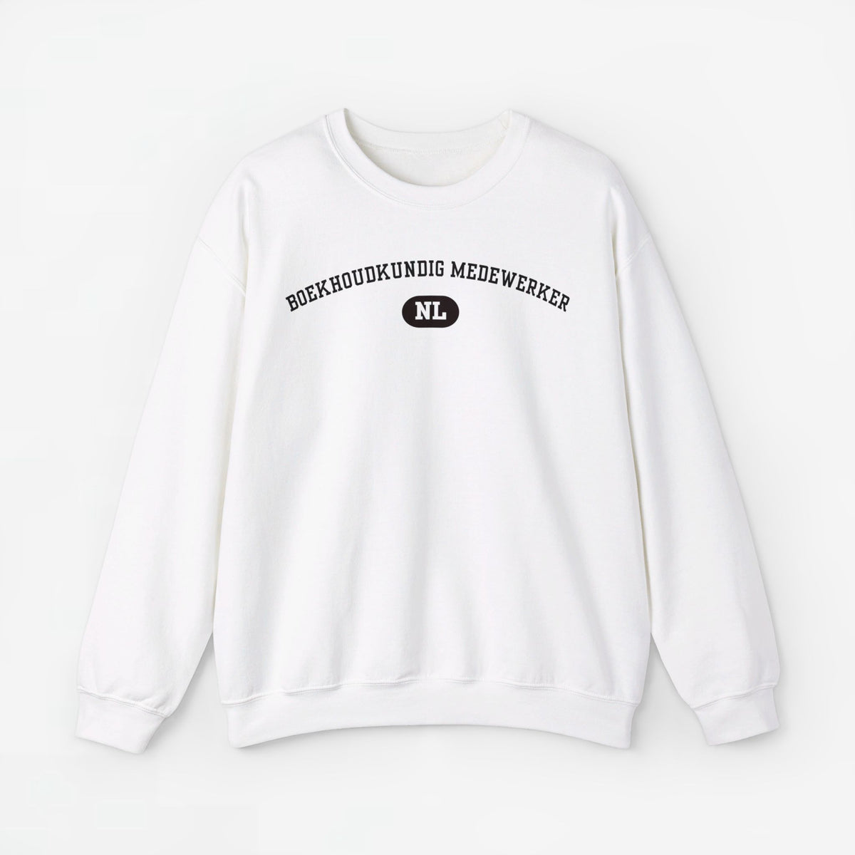 Witte trui met borstprint en NL-icoon