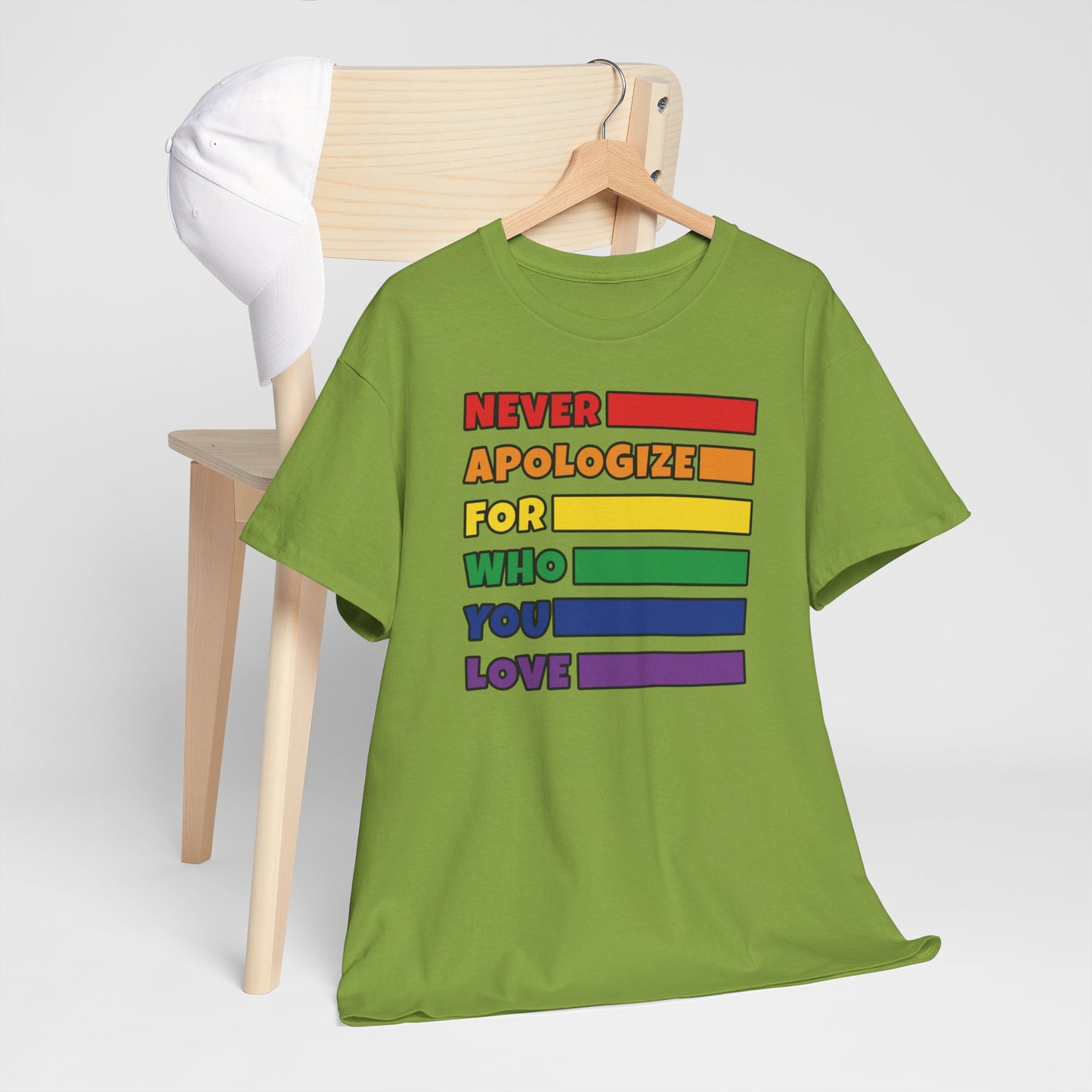 Gay Pride T-shirt - Never Apologize For Who You Love - Oversized #16