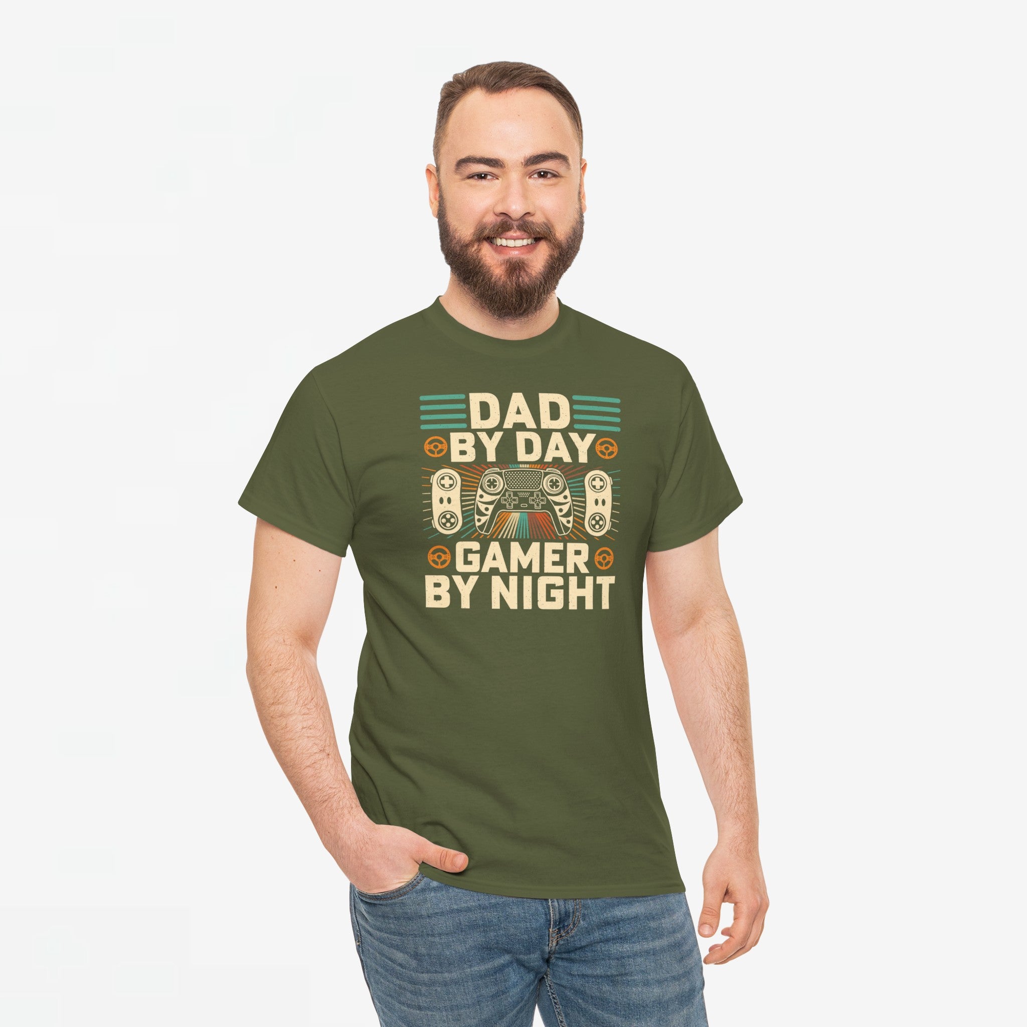 Vaderdag Papa Cadeau - T-shirt - Dad by Day, Gamer by Night - Oversized #6