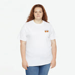 Witte oversized dames-T-shirt met klein borstlogo