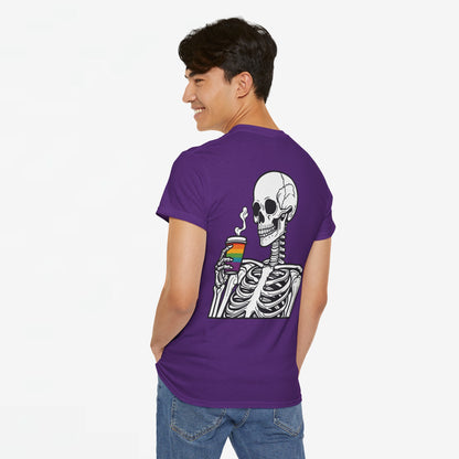 Gay Pride T-shirt - Skelet Regenboog Koffie - Oversized #73