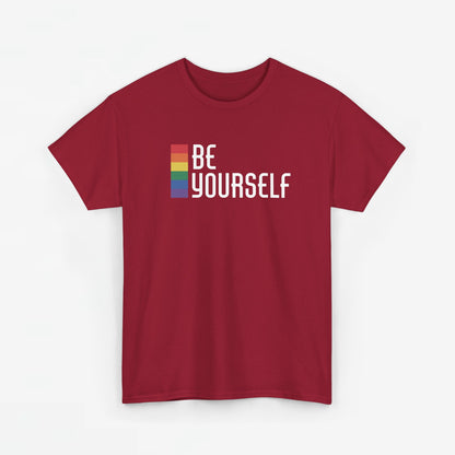 Gay Pride T-shirt - Be Yourself (witte tekst) - Oversized #24