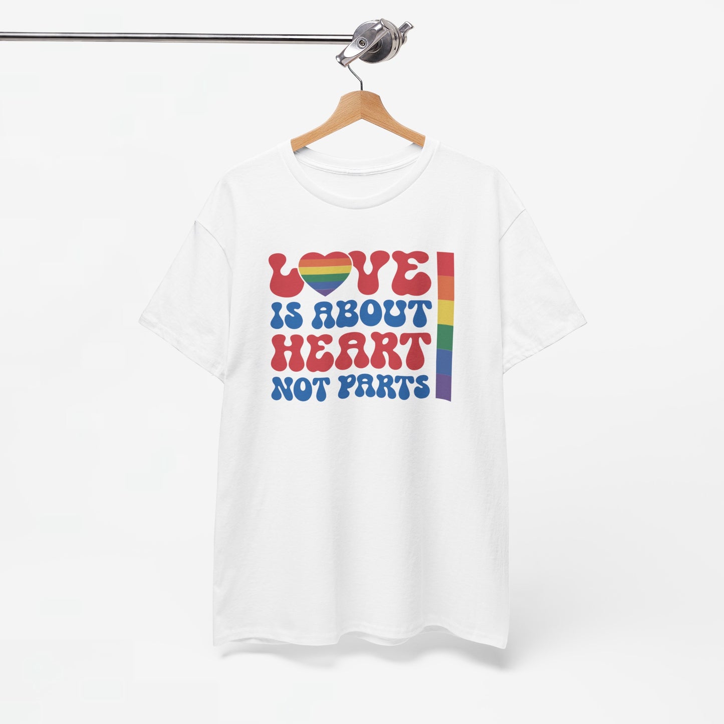 Gay Pride T-shirt - Love is about heart, not parts - Oversized #31