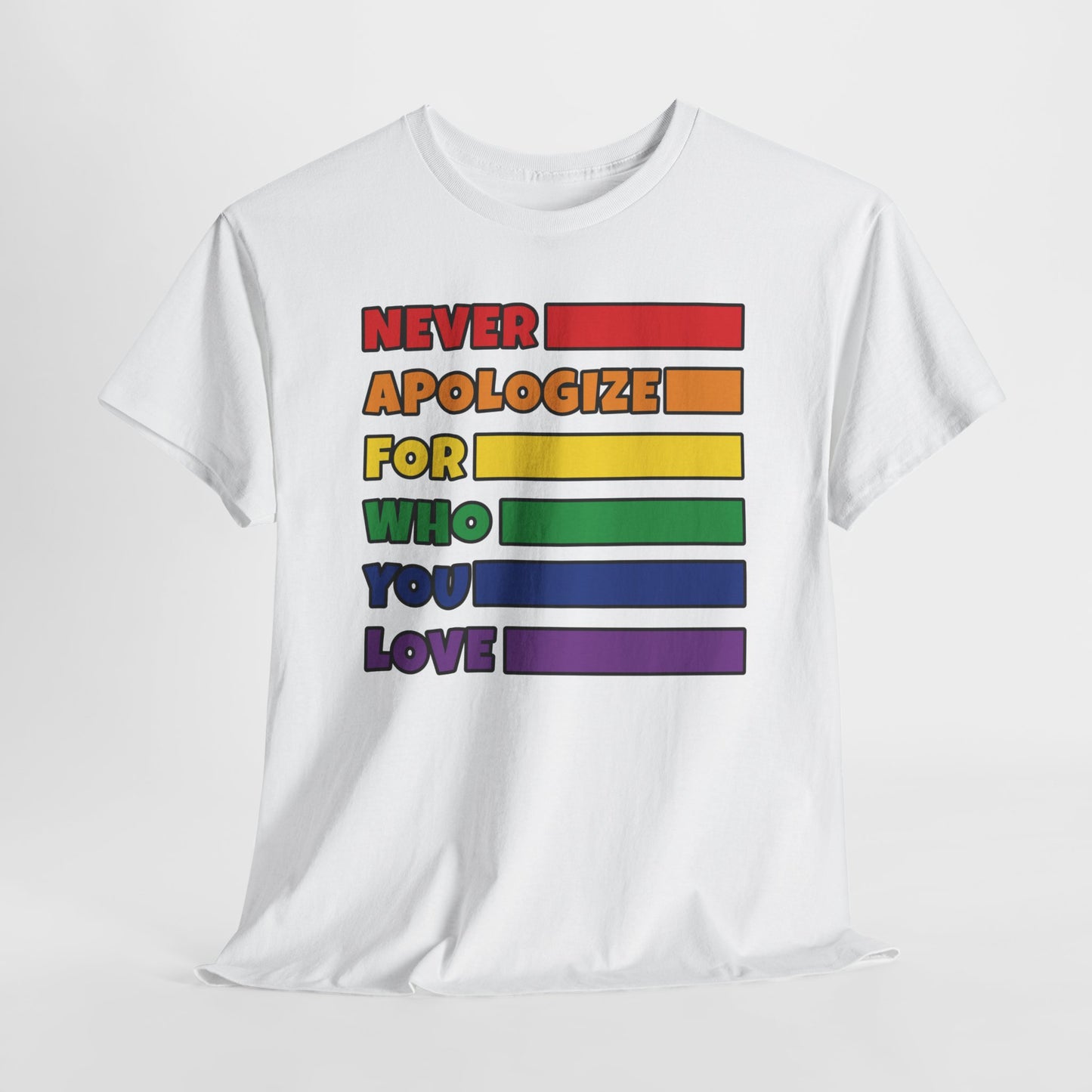 Gay Pride T-shirt - Never Apologize For Who You Love - Oversized #16