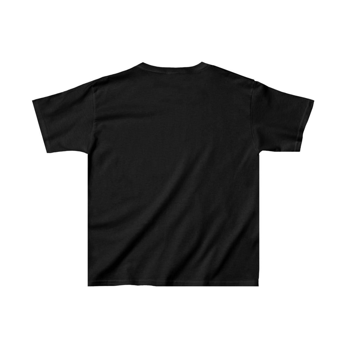 Zwart kinder T-shirt met zichtbare achterkant en ronde hals