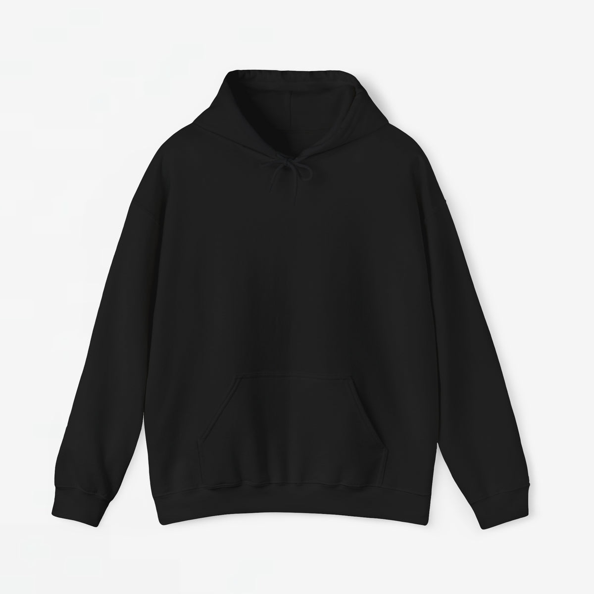 Zwarte hoodie met capuchon en voorzak