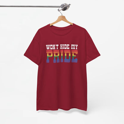 Gay Pride T-shirt - Won't Hide My Pride (witte tekst) - Oversized #26