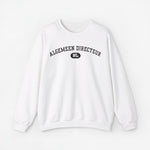 Witte sweater met ronde hals en borstprint 'ALGEMEEN DIRECTEUR' met NL-logo