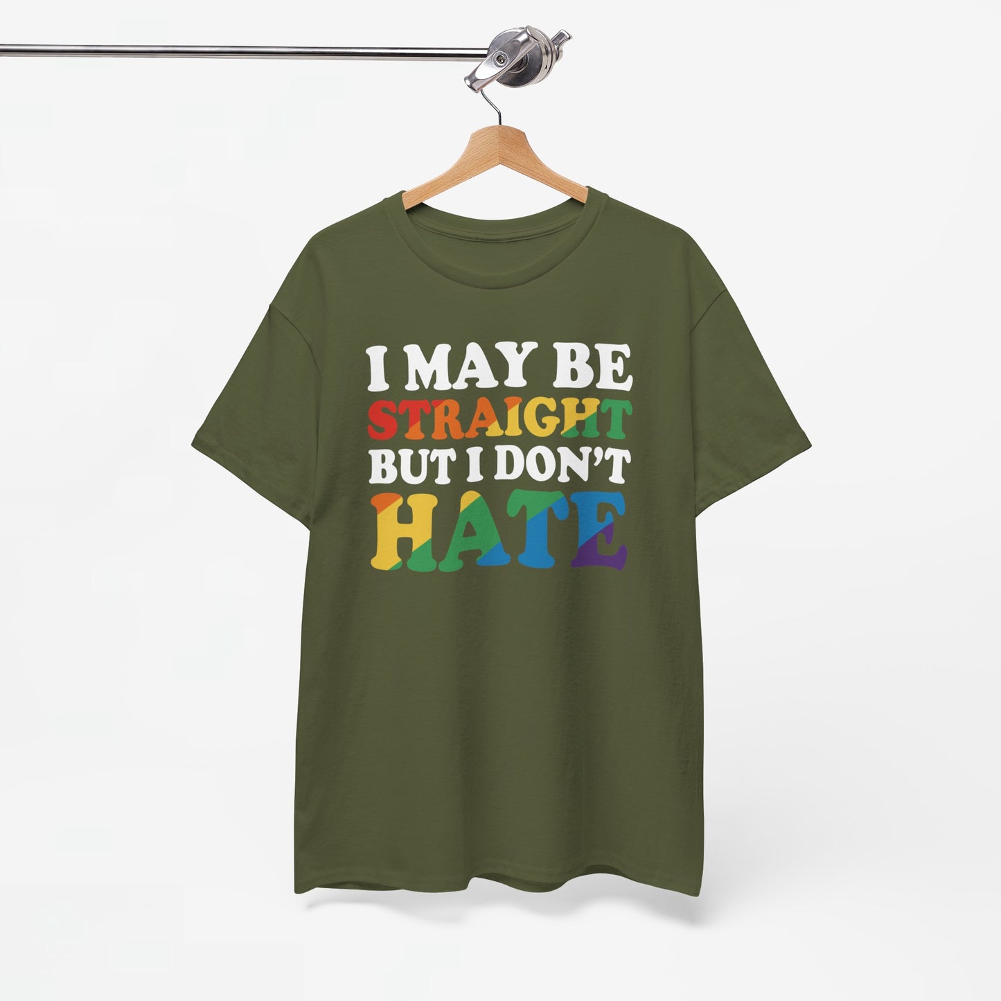 Gay Pride Support T-shirt - I may be straight but I don't hate - Oversized #8