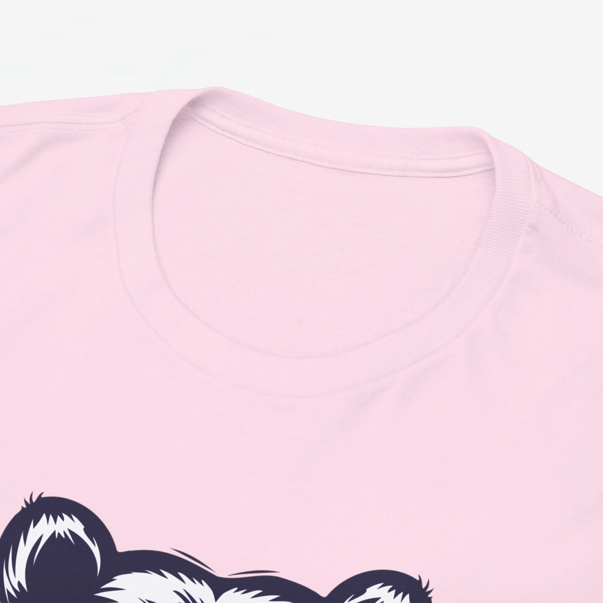 Roze t-shirt halsboord en stofdetail, ronde kraag zonder zichtbare print
