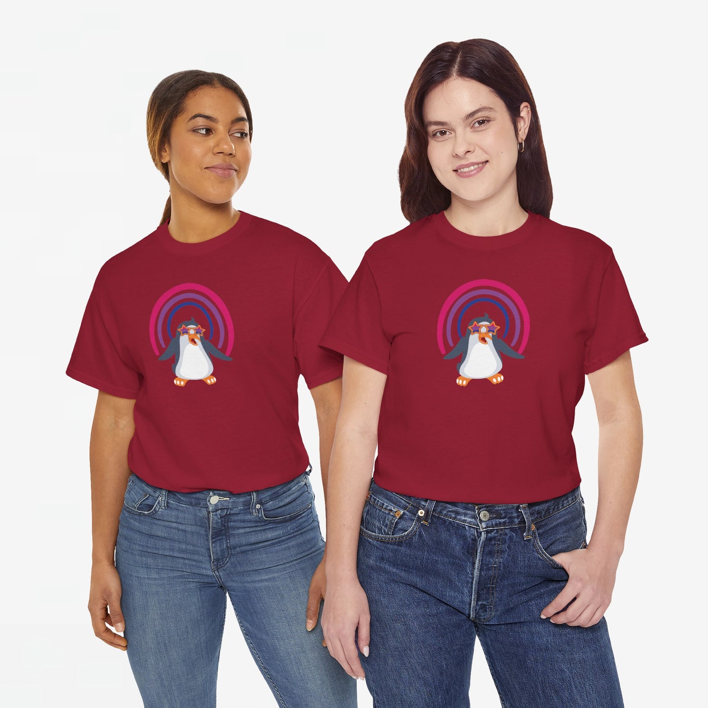 Gay Pride T-shirt - Bi Penguin - Oversized #59