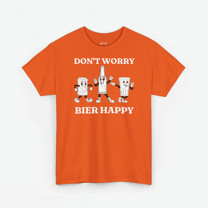 Don't Worry Bier Happy | Front Print | Koningsdag T-shirt | Retro | Oversized