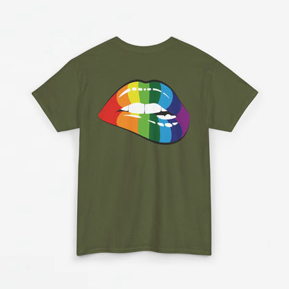 Gay Pride T-shirt - Regenboog Lippen- Back Print - Oversized #35