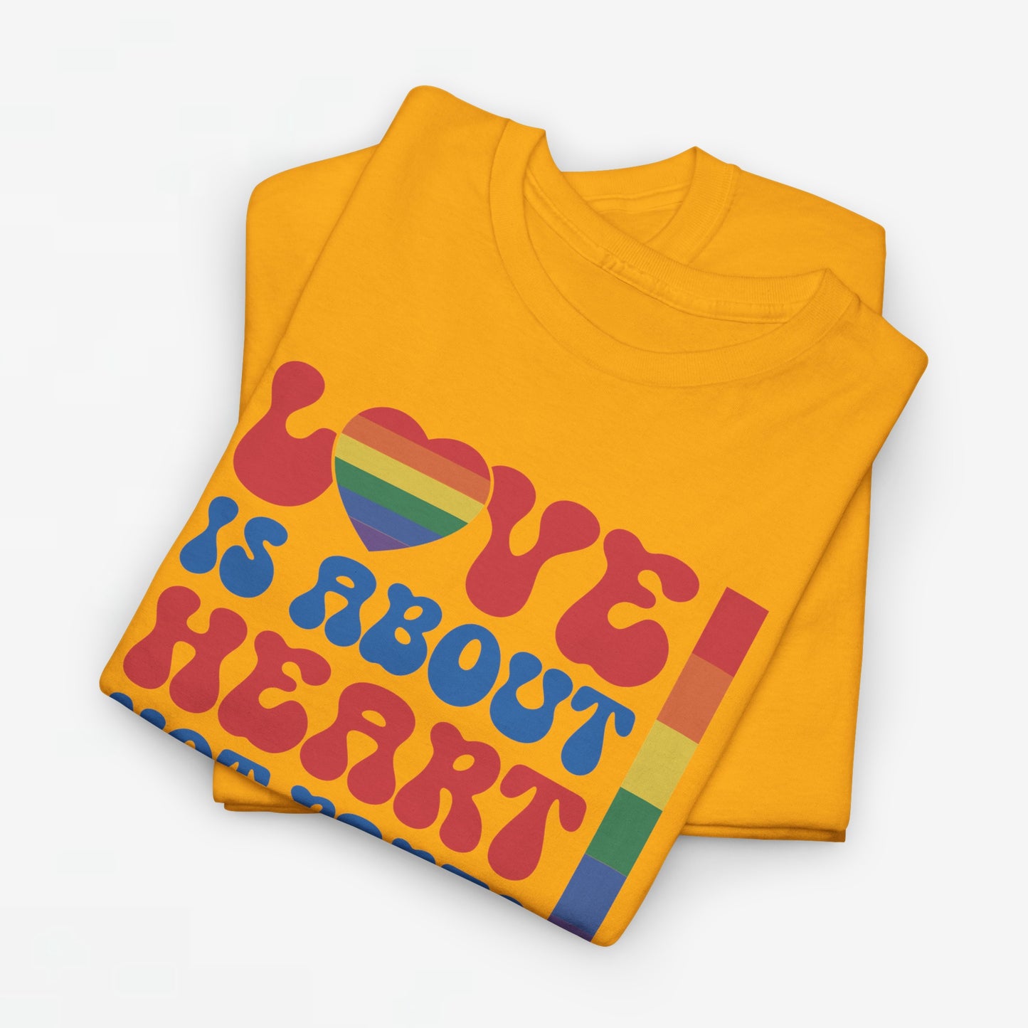 Gay Pride T-shirt - Love is about heart, not parts - Oversized #31