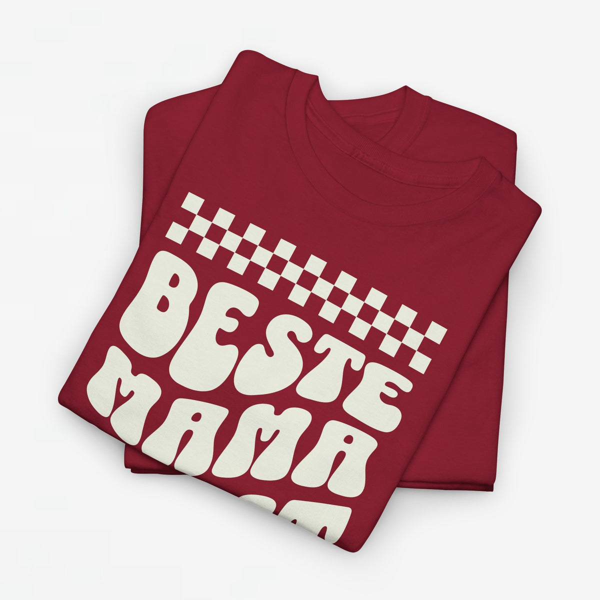 Oversized T-shirt in bordeauxrood met witte retro-opdruk op de borst