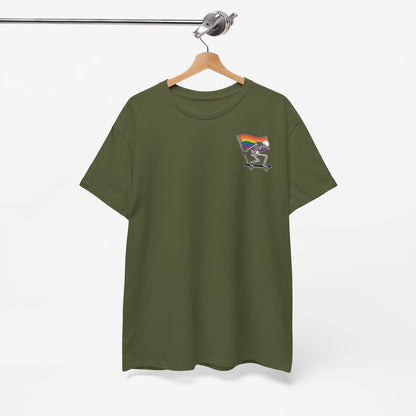 Gay Pride T-shirt - Skelet Pride Regenboog Flag - Back Print - Oversized #71